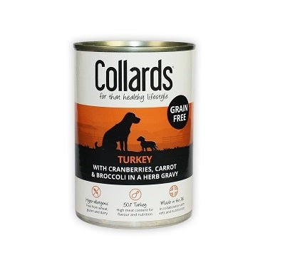 Collards Adult Grain Free Turkey in Gravy Dog Tins 12x390g, Collards,