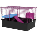 Colourful Small Animal Cage with Ramp & Accessories, PawHut,