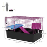 Colourful Small Animal Cage with Ramp & Accessories, PawHut,