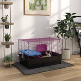 Colourful Small Animal Cage with Ramp & Accessories, PawHut,