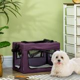 Compact 48.5cm Pet Carrier for Miniature Dogs with Cushion, PawHut, Purple