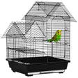Compact Metal Bird Cage w/ Perches & Swing for Small Birds, PawHut,