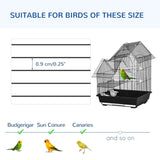 Compact Metal Bird Cage w/ Perches & Swing for Small Birds, PawHut,