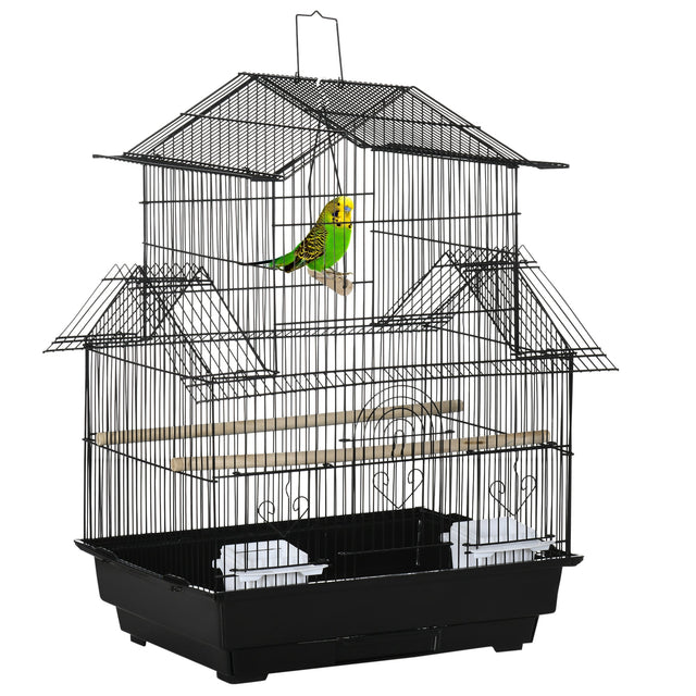 Compact Metal Bird Cage with Accessories for Small Birds, PawHut,