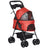 Compact Pet Stroller: Easy-Fold, Airy Mesh & Safety Leash, PawHut, Red