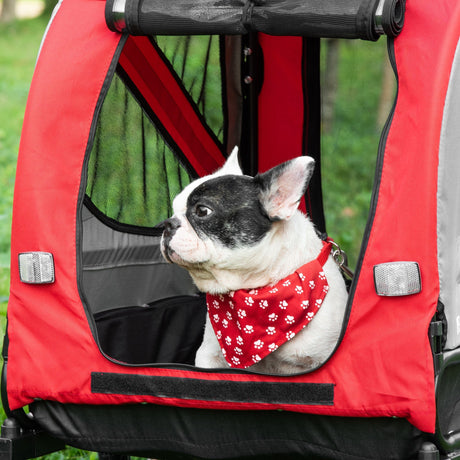 Convertible Pet Bike Trailer/Stroller with Safety Leash, PawHut, Red