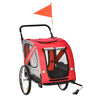 Convertible Pet Bike Trailer/Stroller with Safety Leash, PawHut, Red