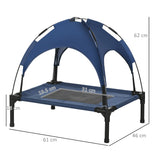 Cooling Elevated Pet Cot | Small Dog Bed with UV Canopy, PawHut, Blue