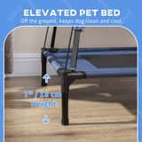 Cooling Elevated Pet Cot | Small Dog Bed with UV Canopy, PawHut, Blue