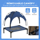 Cooling Elevated Pet Cot | Small Dog Bed with UV Canopy, PawHut, Blue