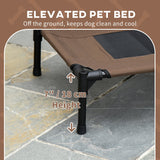 Cooling Elevated Pet Cot | Small Dog Bed with UV Canopy, PawHut, Coffee