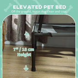 Cooling Elevated Pet Cot | Small Dog Bed with UV Canopy, PawHut, Grey