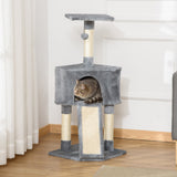 Corner Cat Tree for Indoor Cats, Kitten Tower with Scratching Post House Ladder Toy, PawHut, Beige