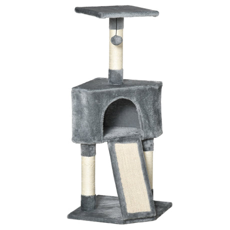 Corner Cat Tree for Indoor Cats, Kitten Tower with Scratching Post House Ladder Toy, PawHut, Beige