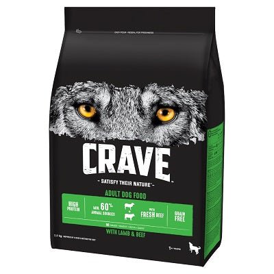 Crave Adult Dry Lamb & Beef 3x2.8kg, Crave,