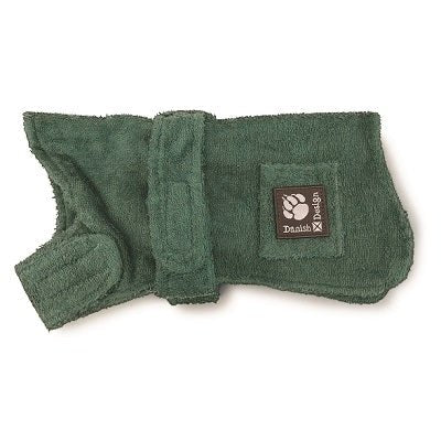 Danish Design Towelling Dog Drying Robe Green, Danish Design, 70 cm