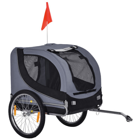 Deluxe Dog Trailer for Bikes: Secure & Weather-Proof - Grey, PawHut,
