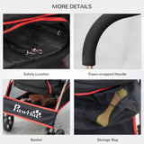 Detachable 3-in-1 Pet Stroller, Foldable, Carrying Bag, Brake, Canopy, Basket Storage, PawHut, Black