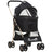 Detachable 3-in-1 Pet Stroller, Foldable, Carrying Bag, Brake, Canopy, Basket Storage, PawHut, Black