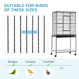 Detachable Metal Canary Cage with Stand & Perches | Mobile Design, PawHut,