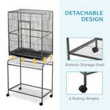 Detachable Metal Canary Cage with Stand & Perches | Mobile Design, PawHut,