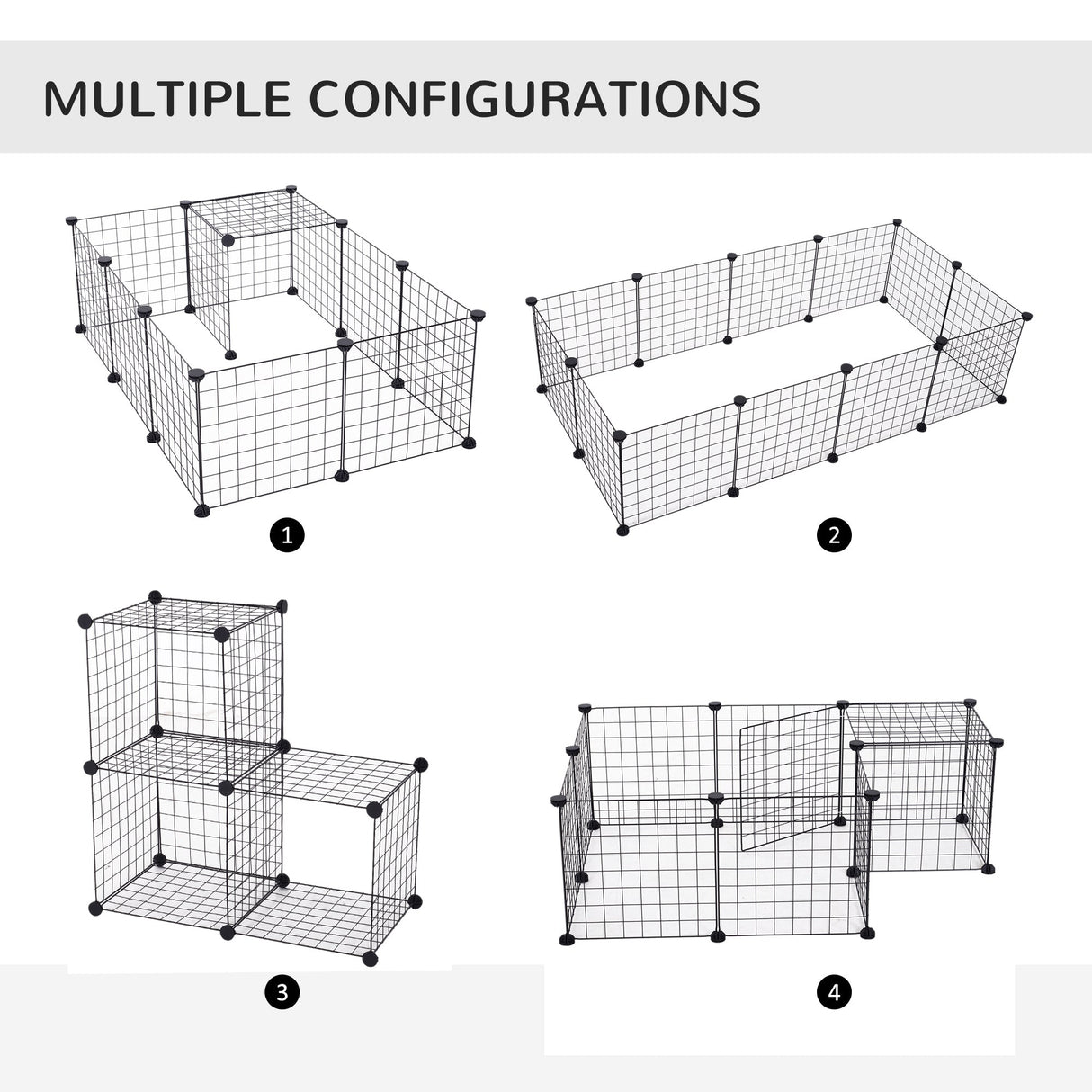 DIY Pet Playpen Metal Wire Fence 12 Panel Enclosure Indoor Outdoor Guinea Pig Rabbit Small Animals Cage, PawHut,