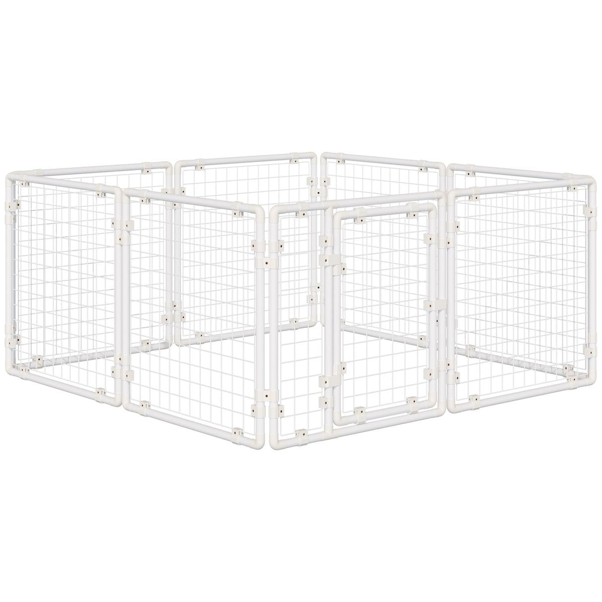 DIY Rabbit Hutch, 9PCs Guinea Pig Hutch, Large Bunny Cage with Door, Ladder, Divider for Small Animals, PawHut,