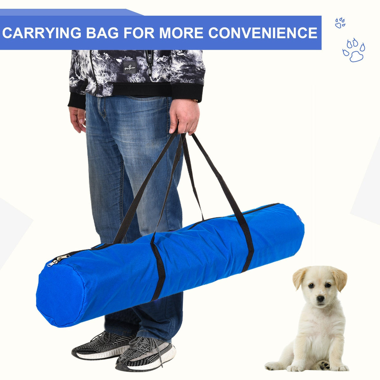 Dog Agility Training Equipment, Play Run Jump Obedience Training Set, Adjustable (Pole + Hoop + Hurdle), PawHut,