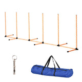 Dog Agility Training Equipment w/ Weaves, Whistle and Carrying Bag, PawHut,