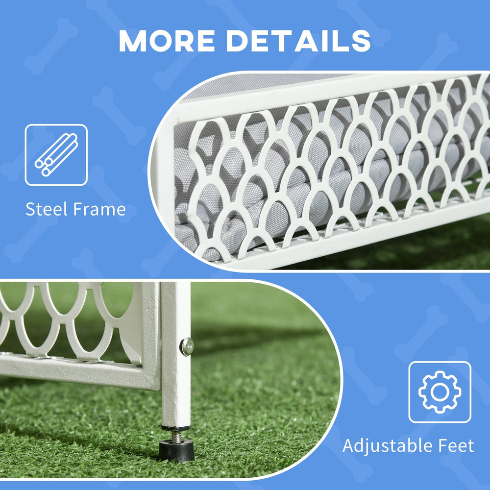 Dog Bed with Water-Resistant Sun Canopy, Elevated Dog Bed with Soft Cushion, for Indoors, Outdoors, Small, Medium Dogs, PawHut,