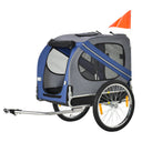 Dog Bike Trailer Folding Pet Trailer Dog Carrier Bicycle Steel Frame Jogger Stroller with Suspension, PawHut, Blue