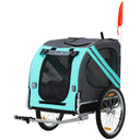 Dog Bike Trailer Folding Pet Trailer Dog Carrier Bicycle Steel Frame Jogger Stroller with Suspension, PawHut, Green