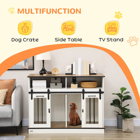 Dog Crate End Table for Small & Large Dogs, 120x60x88.5cm, PawHut,