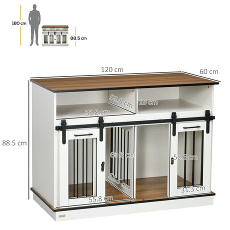 Dog Crate End Table for Small & Large Dogs, 120x60x88.5cm, PawHut,