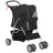 Dog Pushchair for Small Miniature Dogs Cats Foldable Travel Carriage with Wheels Zipper Entry Cup Holder Storage Basket, PawHut, Black