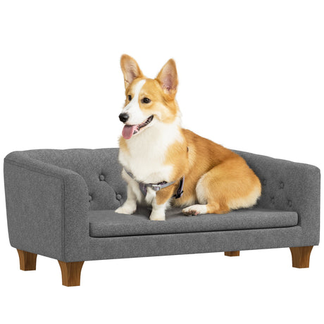 Dog Sofa Bed w/ Soft Cushion for Medium Dogs - Grey, PawHut,