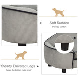Dog Sofa for XS and S Size Dogs, Pet Chair Bed with Soft Cushion, Cat Sofa Couch with Washable Cover, Wooden Frame, PawHut,