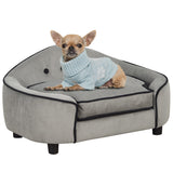Dog Sofa for XS and S Size Dogs, Pet Chair Bed with Soft Cushion, Cat Sofa Couch with Washable Cover, Wooden Frame, PawHut,
