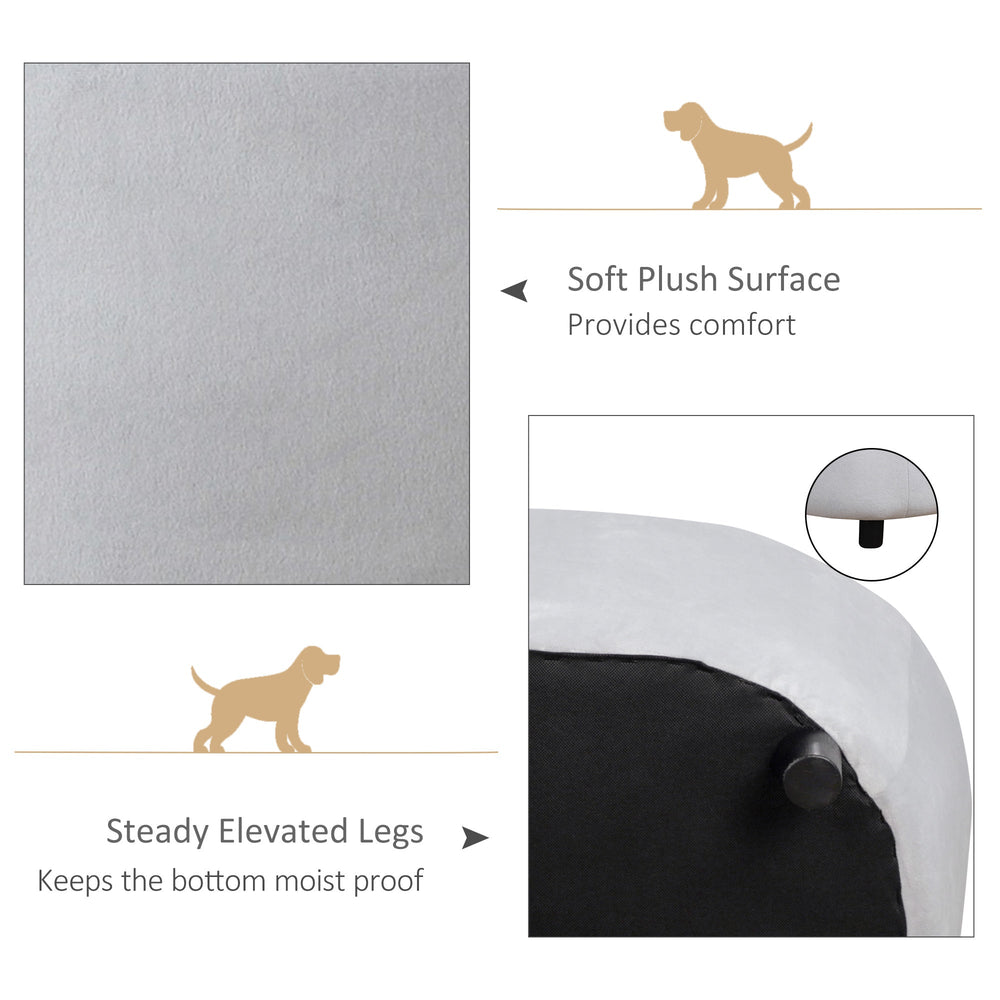 Dog Sofa for XS and S-Size Dogs with Thick Sponge Padded Cushion, Cat Lounge Bed with Washable Cover, Wooden Frame, PawHut,