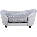 Dog Sofa for XS and S-Size Dogs with Thick Sponge Padded Cushion, Cat Lounge Bed with Washable Cover, Wooden Frame, PawHut,