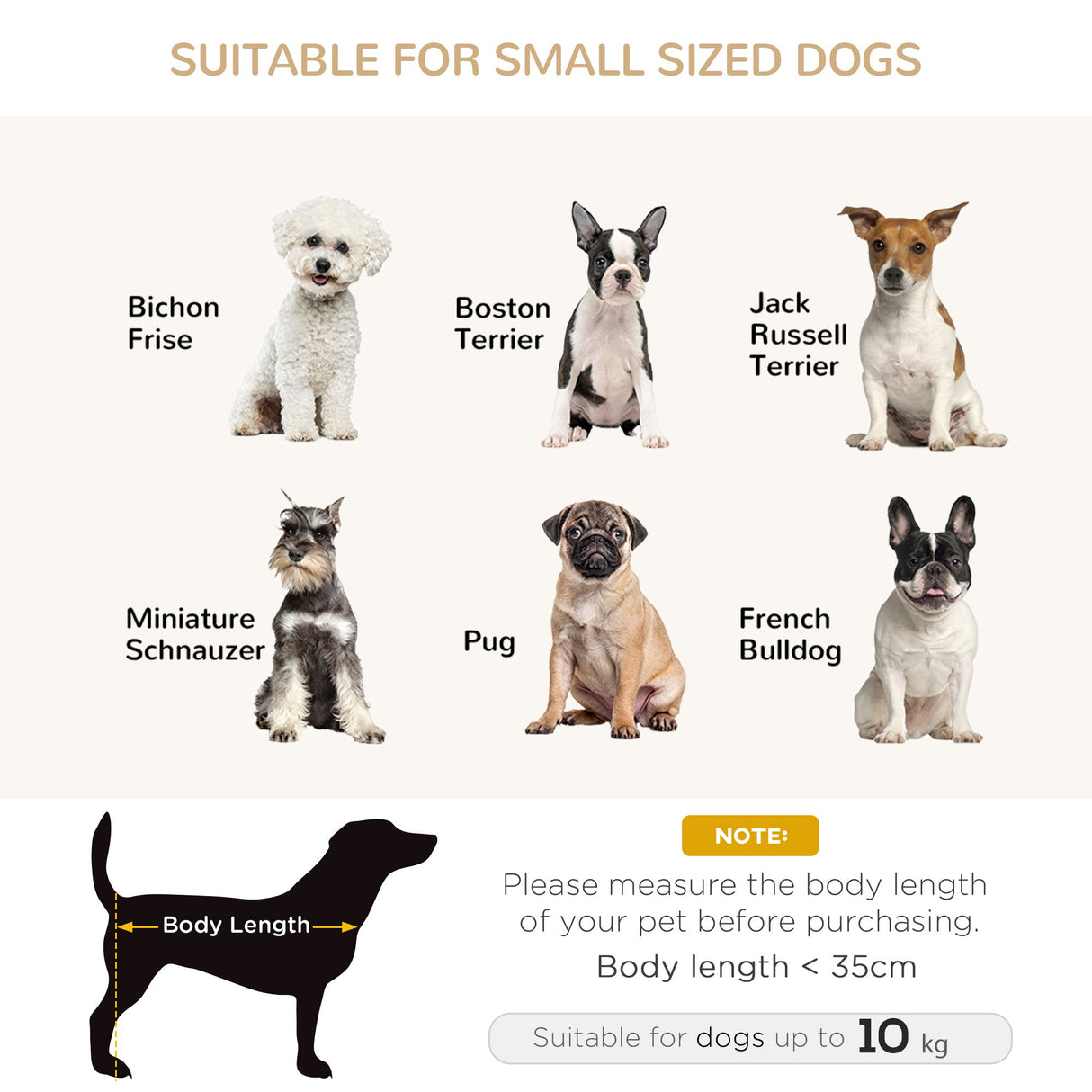 Dog Sofa for XS and S-Size Dogs with Thick Sponge Padded Cushion, Cat Lounge Bed with Washable Cover, Wooden Frame, PawHut,