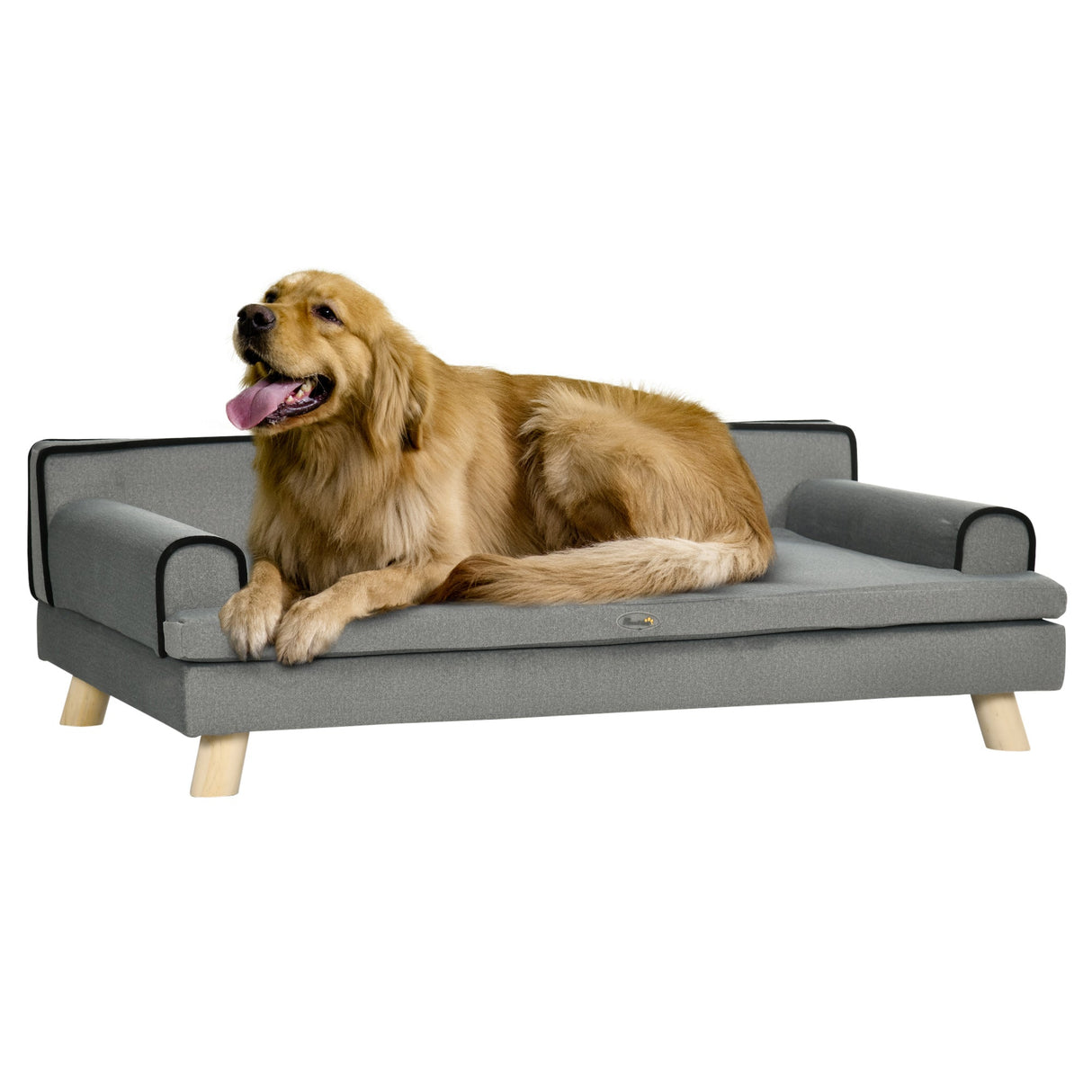 Dog Sofa, with Wooden Legs, Water-Resistant Fabric, for Medium & Large Dogs, PawHut, Green