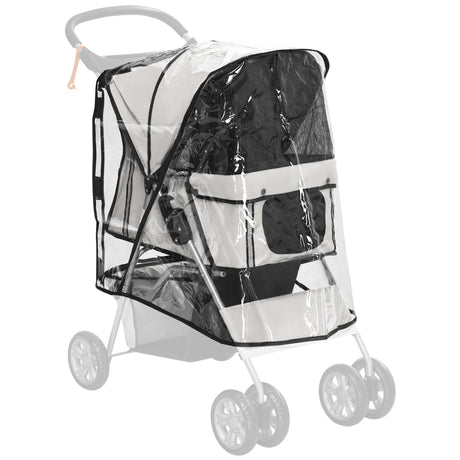 Dog Stroller Rain Cover, Cover for Dog Pram Stroller Buggy w/ Rear Side Entry, PawHut,