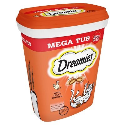 Dreamies Chicken Cat Treats Mega Tub 2 x 350g, Dreamies,