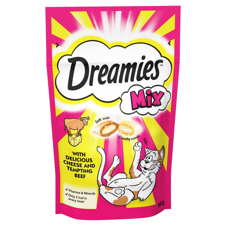 Dreamies Mix Beef & Cheese Cat Treats 8 x 60g, Dreamies,