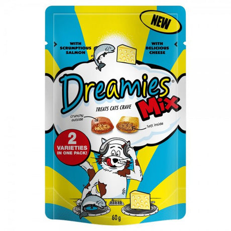 Dreamies Mix Salmon & Cheese Cat Treats 8 x 60g, Dreamies,