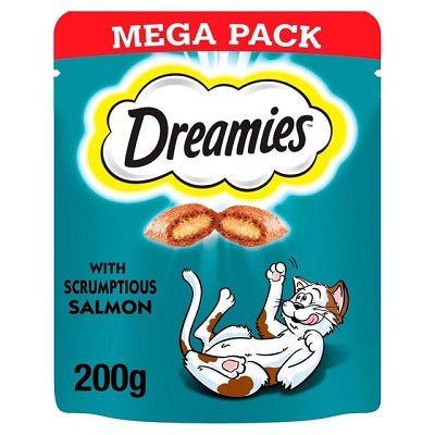 Dreamies Salmon Cat Treats Mega Pack 6 x 200g, Dreamies,