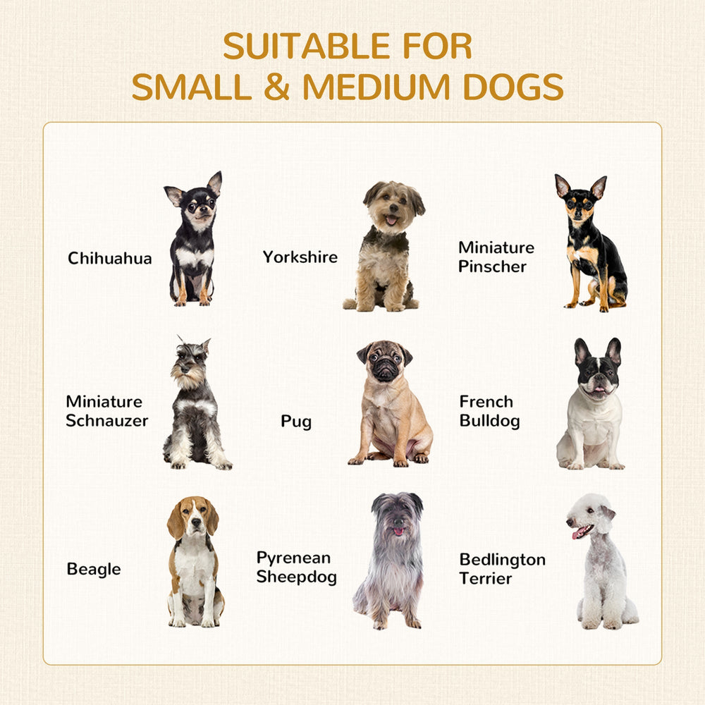 Dual-Door Dog Crate End Table with Drawer, Medium Size - Grey, PawHut,