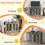 Dual-Function Dog Crate Table for Large or Small Dogs, PawHut, Grey