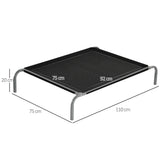 Elevated Pet Bed Cooling for Large Medium Sized Dogs with Non-slip Pads Breathable Mesh Fabric, 110 x 75 x 20 cm, PawHut,